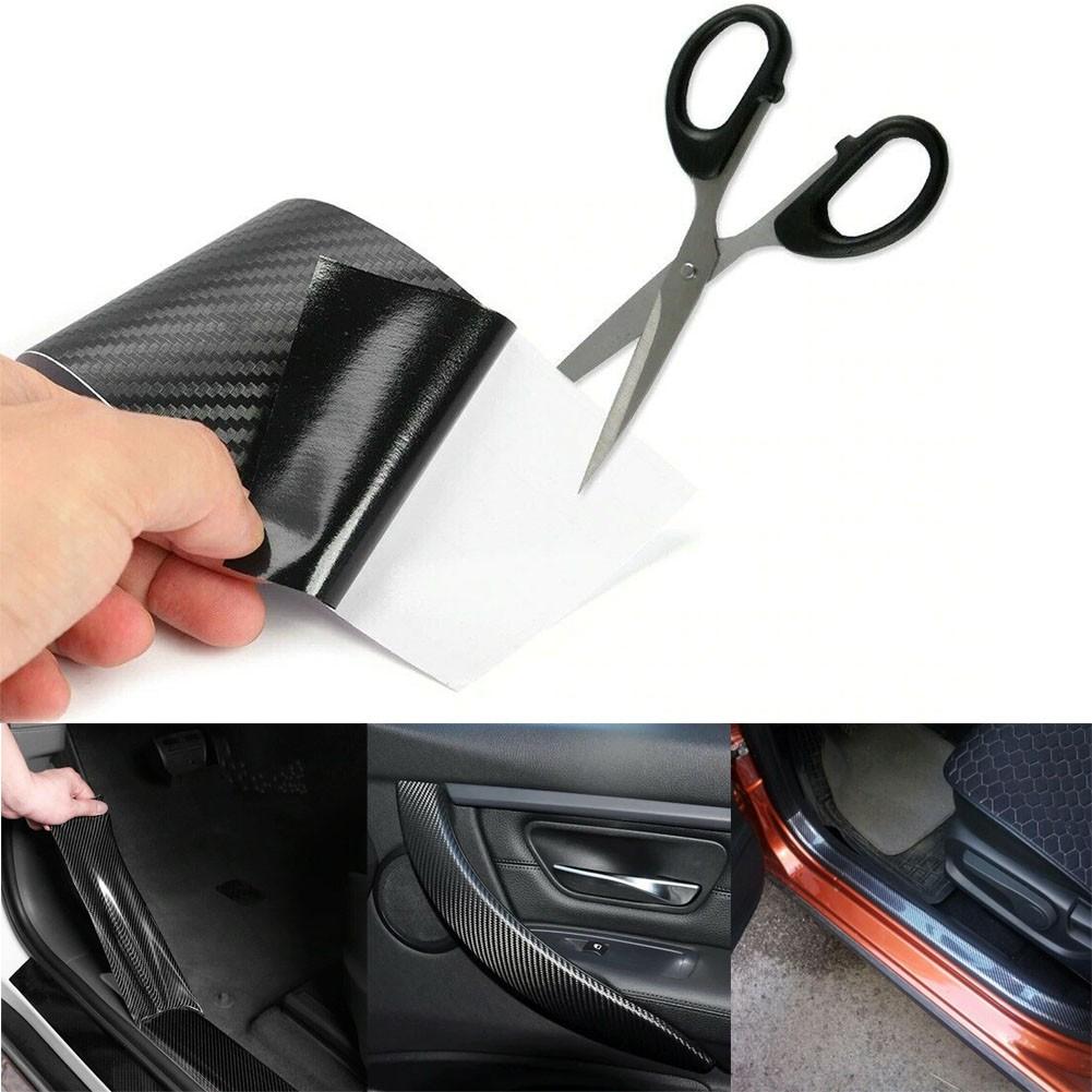 Samolepka na auto Ochrana z uhlíkových vláken Lišta prahu Vodotěsná