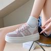 Spring New Platform Platform Heightened Easy Wear Shoes Women's Color Matching Wheat Fashion Casual Exercise Board Shoes Women