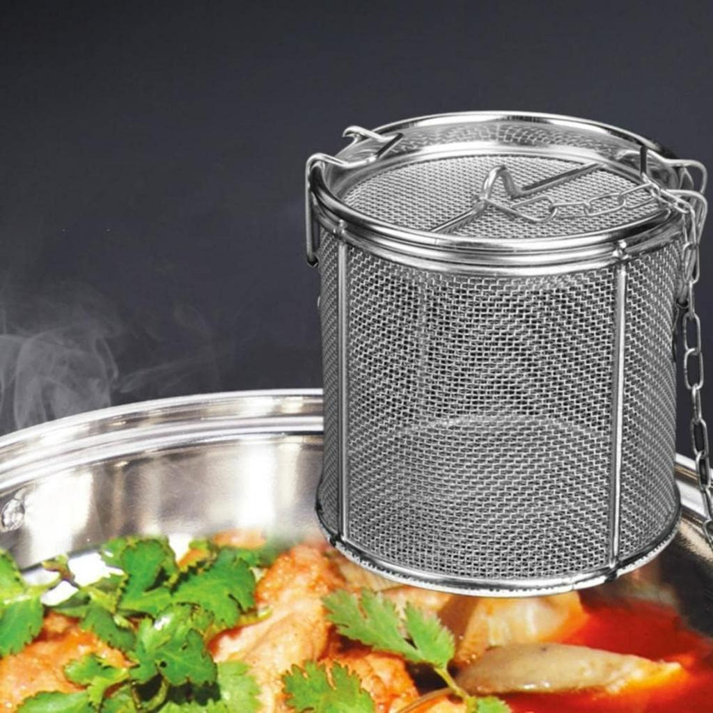 Stainless Steel Tea Ball Strainer and Filter, 4.7 Inch Infusion Basket for Loose Leaf Tea, Soup Seasonings, Broth with Hook