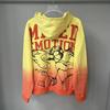 Cross-border trendy brand MIXED & EMOTION Cupid letter gradual change hooded sweater men's and women's high street cardigan jacket