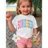European Sizes Colorful, Sun-kissed Letter Print Short-sleeved T-shirt for Girls, Soft and Skin-friendly. Girls' Clothing, Summer Wear.