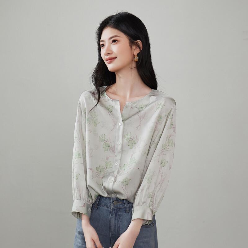 SOFSIL Women's French Pastoral Printed Long-Sleeve Shirt