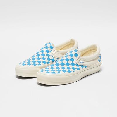 Mte Slip On Issue 98   Checkerboard Cyan Blue Vn000cwa0h71