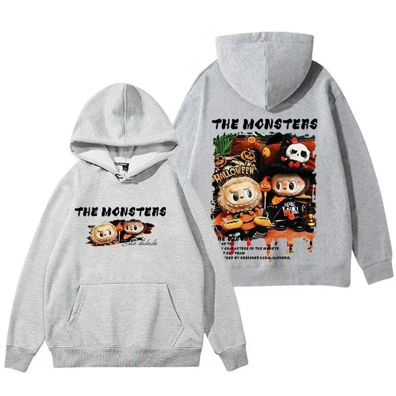 Moletom Infantil Fofo Estampado em 3D LABUBU Pulôveres de Outono e Inverno Mangas Compridas Crianças Presente Divertido Tops