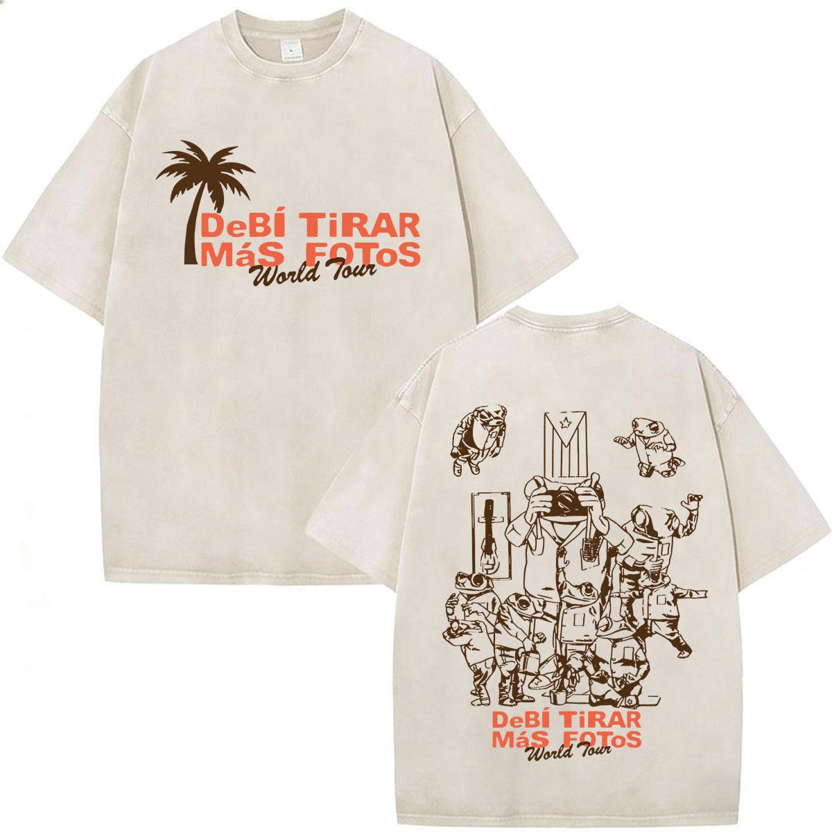 

Rapper Bad Bunny Vintage Washed T Shirts Debi Tirar Mas Fotos Tour 2026 DTMF T-shirts Men s Clothing Fashion Hip Hop T-shirt 5XL різнокольоровий