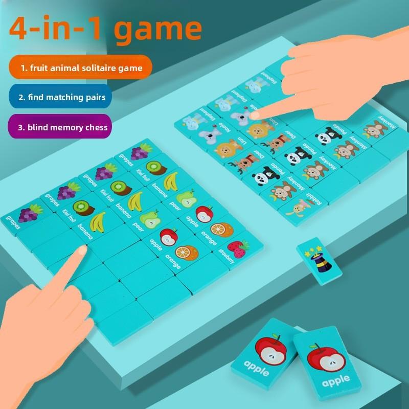 Wooden Logic Dominoes Educational Toy For Kids With Diy Fun And Memory Training