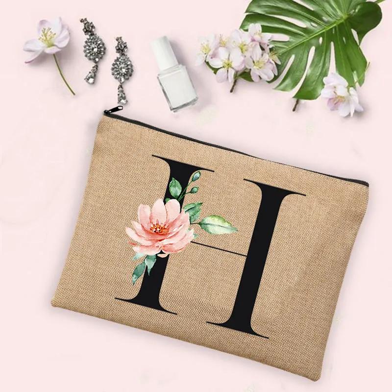 Gift for Her 26 Letter Printing Woman's Make Up Bags Handbags  Makeup Organizers Lovely Casual Travel Toiletry Bags Lipstick Bag
