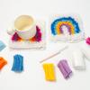 Latch Hook Kits with Printed Canvas 6X6 Inch Handmade Arts Coaster Festival Gift