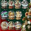 10-Piece Set 2D Flat Victorian Christmas Ball Ornaments Wooden Home Tree Decorations Thanksgiving Gifts Party Decoration Hanging Ornaments