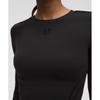 Lululemon Wunder Train Cropped Long Sleeve Shirt  Flocked Black Black