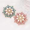 Women Party Jewelry Faux Pearl Rhinestone Snowflake Brooch, Alloy Lapel Pin for Shirts Decorative Pins Coats Sweaters Dresses, Men Accessories Winter