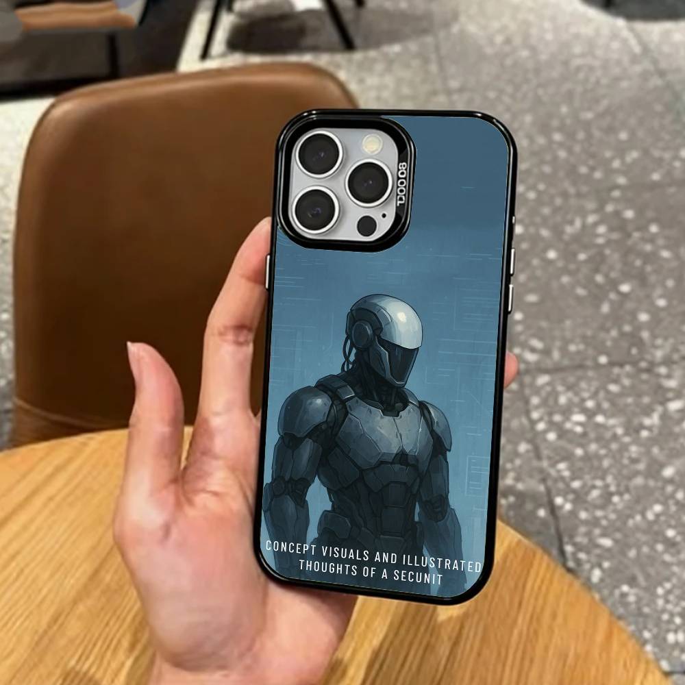 Epic Sci-Fi M-Murderbot   Phone Case For iPhone17,16,15,14,13,12,11 Plus,Pro Max Colored Silver Plated Inside Cover