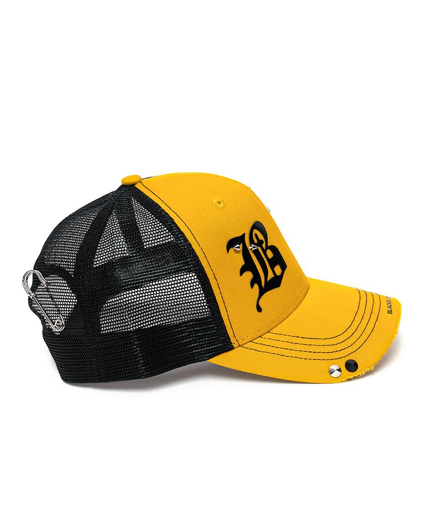 BLACKBLOND Vividi Dual B Logo Trucker Mesh Cap (Mustard)
