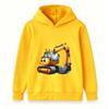 Kids Hooded Sweatshirt Cute Cartoon Excavator Print Casual Long Sleeve Pullover Hoodie for Boys Girls Daily Wear
