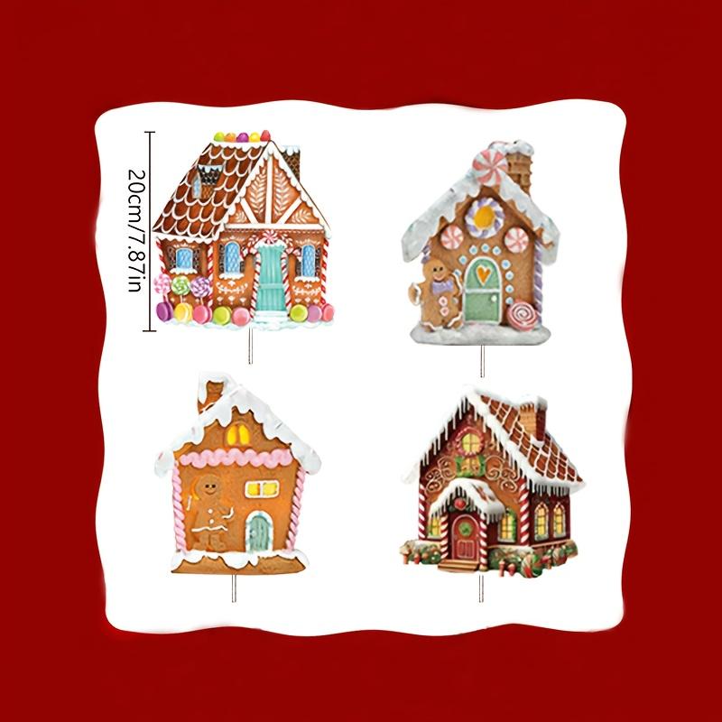 Décorations Sapin de Noël Picks Grand Bonhomme en Pain d'Épice Maison en Bonbons Sucette Picks de Noël pour Arbre Mignons Picks Bonbons Ornements