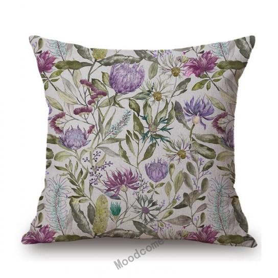 Home Decoration Flower Floral Oil Painting Sofa Throw Pillow Case Cotton Linen Bench Chair Seat Cushion Cover