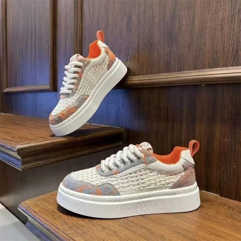 Men'S Spring New Style Thick Bottom Sneakers Breathable Mesh Sports Casual Shoes Fashionable All-Match Board Shoes Sneakers