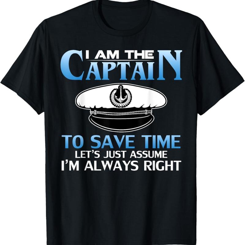 

I Am The Captain Of This Boat Funny Boating Sailing T Shirt - Men s Summer Cotton Graphic Tee S разноцветный