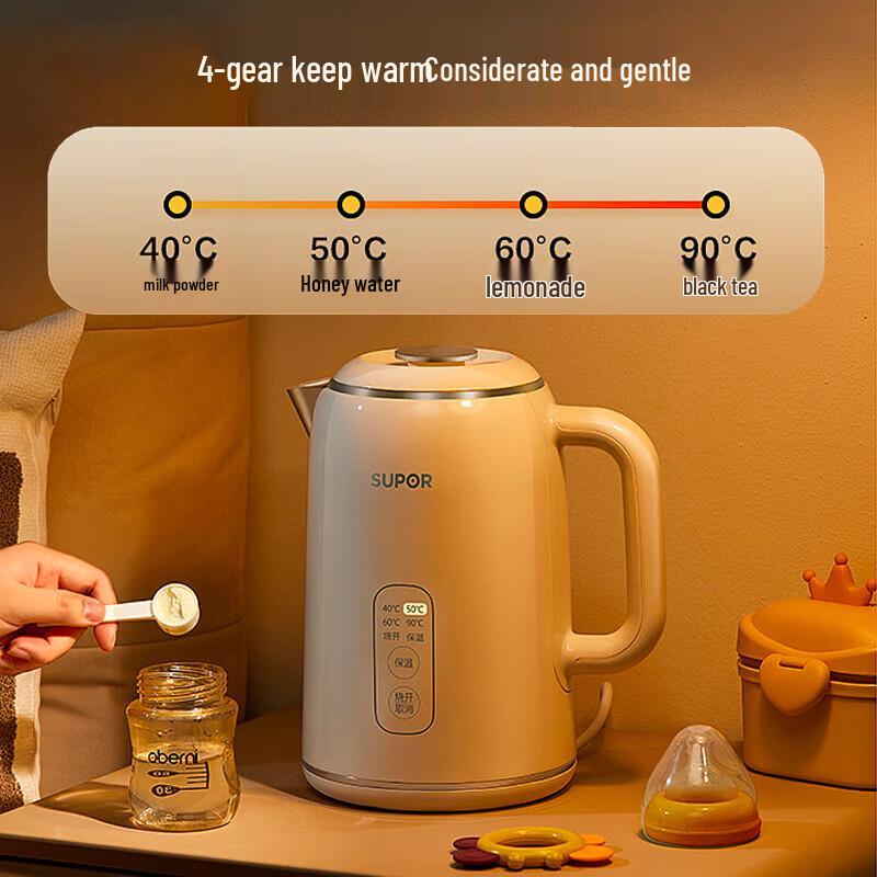 Supor QC Series 316L Smart Touch Control Electric Kettle CN plug (adapter included)