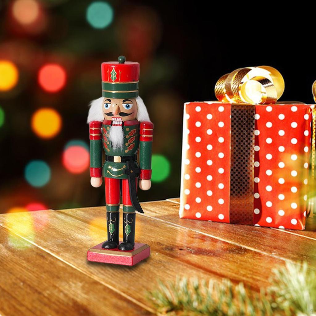 Christmas Decorative Nutcracker Figurine Seasonal Decor 25 Cm Crafts for Centerpiece