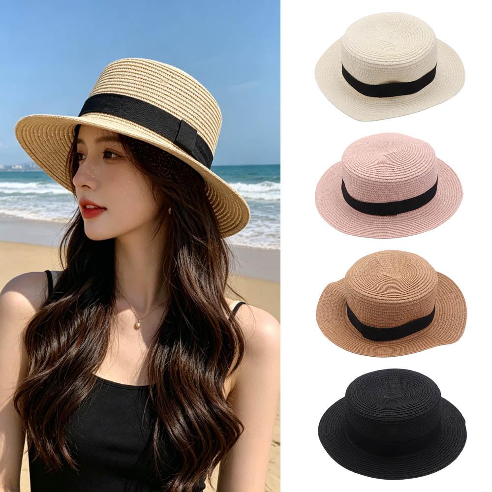 Sunshade Flat Tops Cap French Style Sun Hat Ins Straw Hat Men and Women