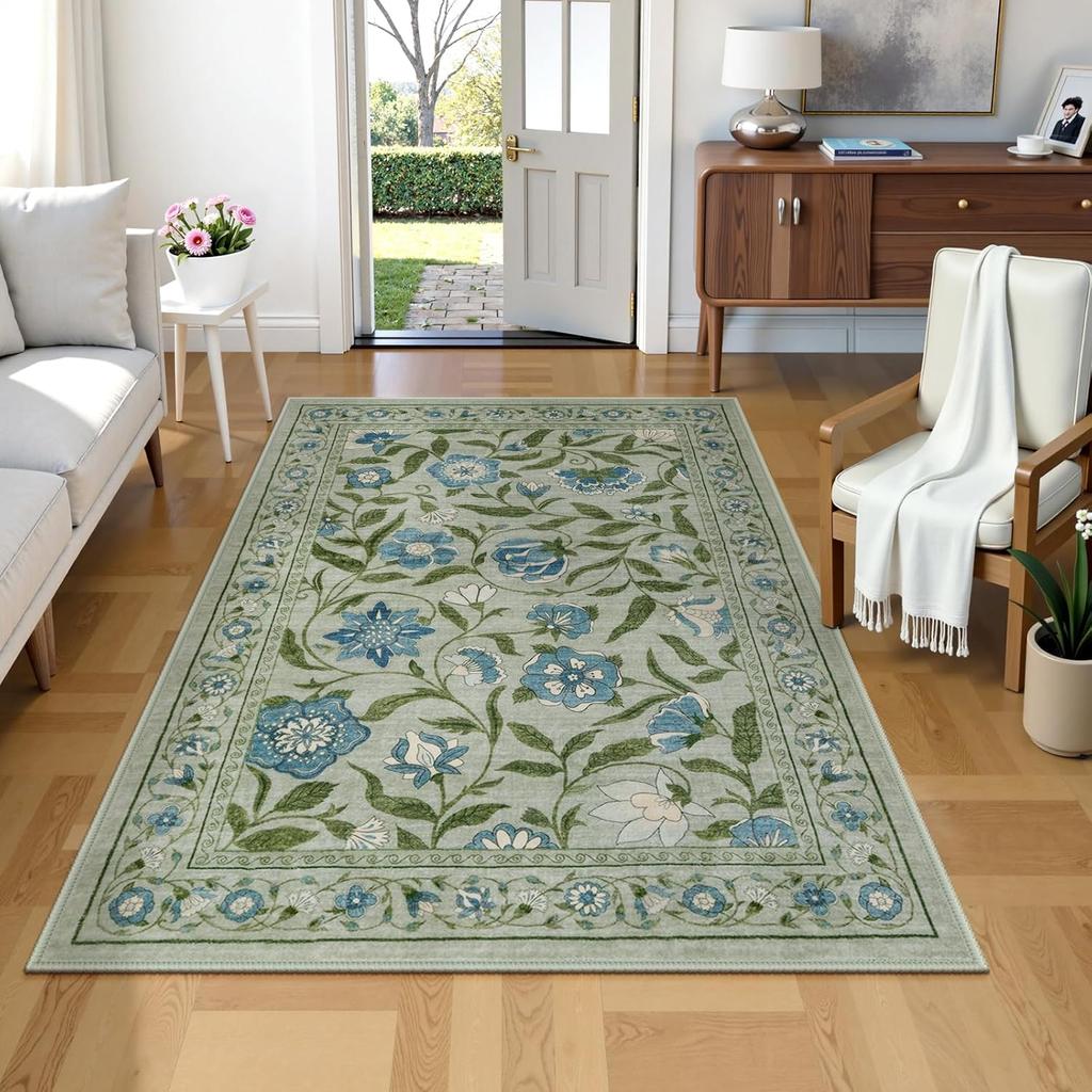 Floral Patterned Carpet  Living Room  Bedroom  Sofa  Floor  Non Slip Carpet  Elegant Floral Print Home Decoration Area Carpet