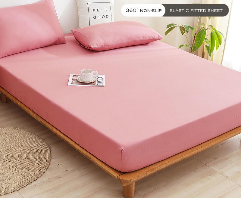 WOSTAR Luxury Double Bed Bed Sheet Elastic Fitted Sheet Mattress Protector Cover Couple 2 People Bed Linen 150 Bedding King Size