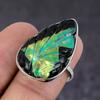 Ammolite Ethnic 925 Sterling Silver Jewelry Ring Size 7.5 I6b38