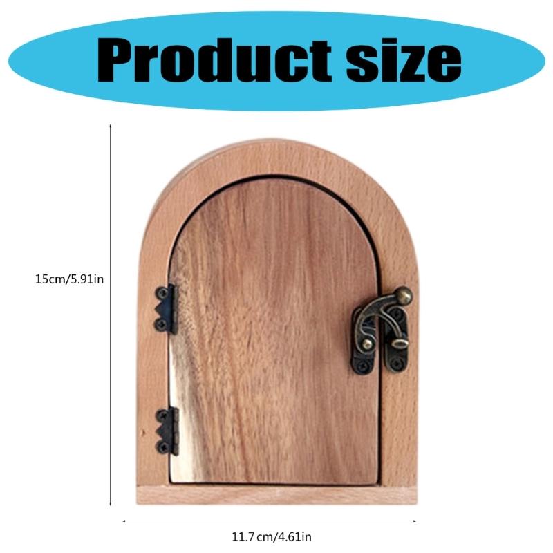 Wooden Door Shape Outlet Cover No Drilling Required Easy Installation Light Switches Guard Protector for Home Decors