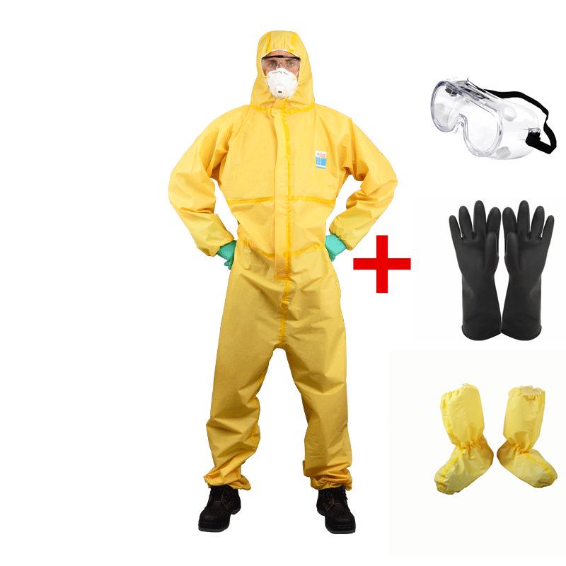 Kunze K4000 Chemical Protective Suit with Gas Mask & Face Shield - Radiation, Acid & Alkali Resistant