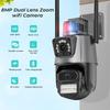 8Mp 4K Wifi Camera Dual Lens Security Protection Waterproof Cctv Video Surveillance Police Light Alarm Ip Camera