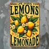 Vintage Metal Tin Sign Lemon Lemonade 8x12 Inch Rustic Iron Wall Art Floral