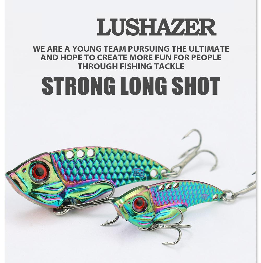 5 Piece Set Spinning Bait Spinner Spoon Sinking Blade Bait Metal Vib 3G 5G 7G 10G 15G Long Casting Vibration Jig Fishing Lure