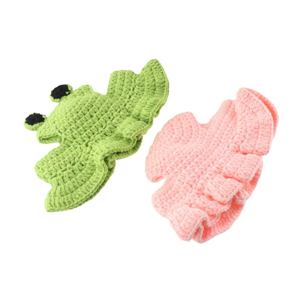 2023 Cartoon Handmade Warm Elastic Pet Cap Frog Hat for Party Photo Props Cat Hat