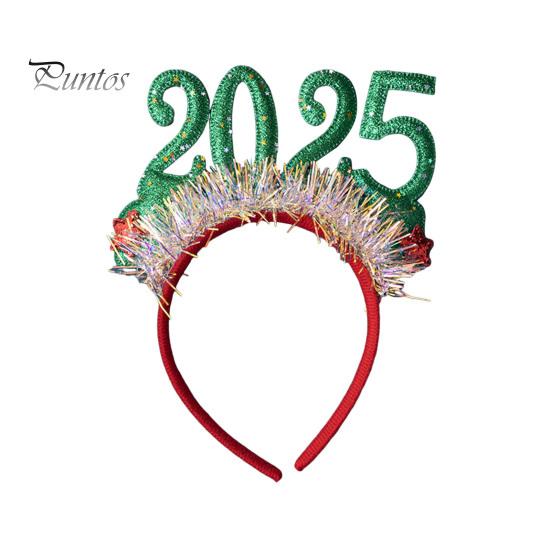 

Обруч для волос с пайетками, лентами и звездами, номер 2025, декоративная повязка на голову, легкая праздничная повязка на голову для детей и взрослых, праздничный аксессуар