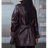 Autumn and Winter High-Quality Women's Leather Jacket Mid-Length Turn-Down Collar Soft PU Leather Coat Loose Fit Plus-Size Leather Jacket