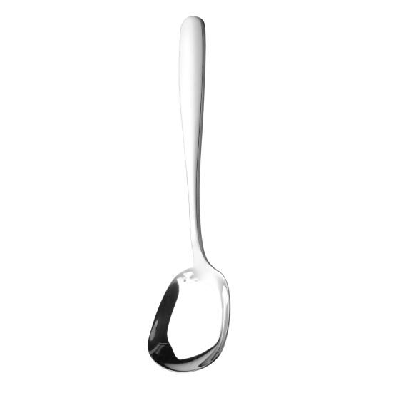 

Stainless Steel Square Head Soup Spoon Flat Bottom Anti-Spill Soup Ladle Thickened Ergonomic Handle Serving Utensil for Pasta Salad S серебряный