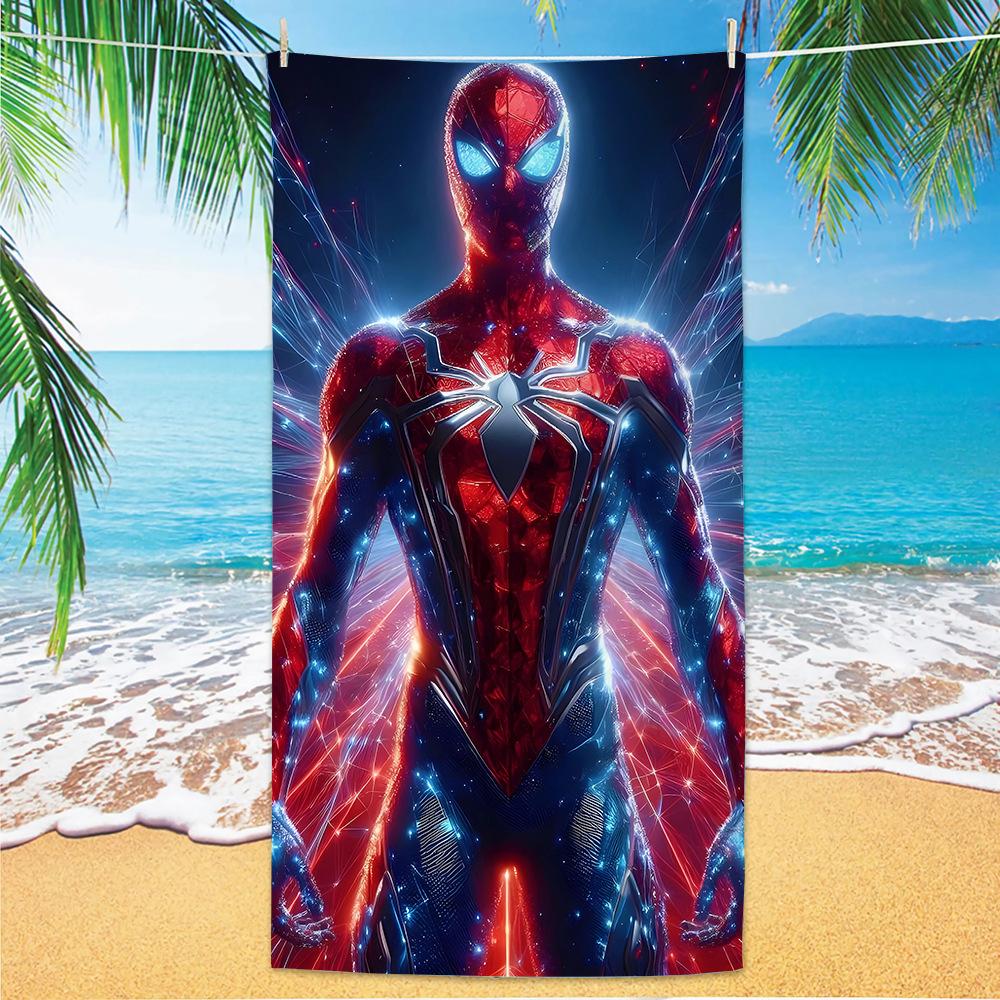 Kids Spider-Man Beach Towel Superfine Fiber Dual-Side Fleece Quick-Dry Absorbent Outdoor Travel Bath Towel Marvel