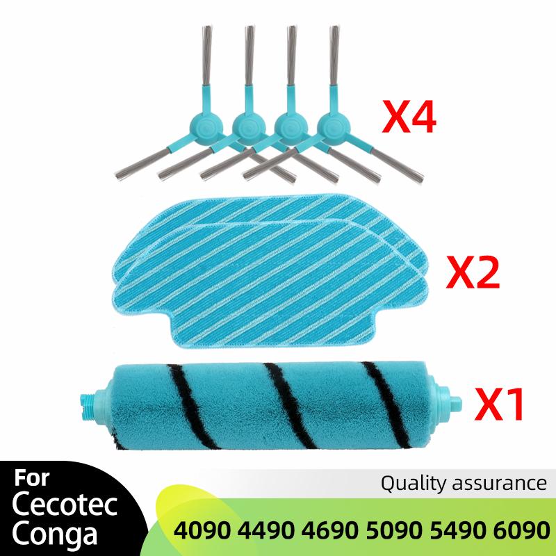 For Cecotec Conga 4090 4490 4690 5090 5490 6090 Robot Vacuum Cleaner Parts Roller Main Side Brush Hepa Filter Mop Rag Accessory