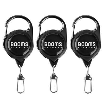 Booms Fishing RG1 Carabiner Reel Fishing Key Reel Telescopic Lost Prevention 3 Pieces Pin-on