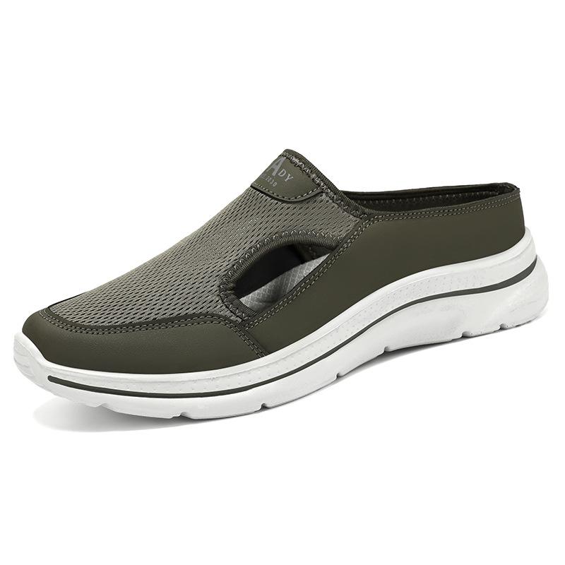 Men's Shoes for Summer Breathable Hollow Casual Shoes for One Foot Soft Sole No Tired Feet Dad's Shoes Old Beijing Half Slippers