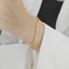 Elegant Gold Heart Chain Bracelet - Stainless Steel, Perfect Gift for Her