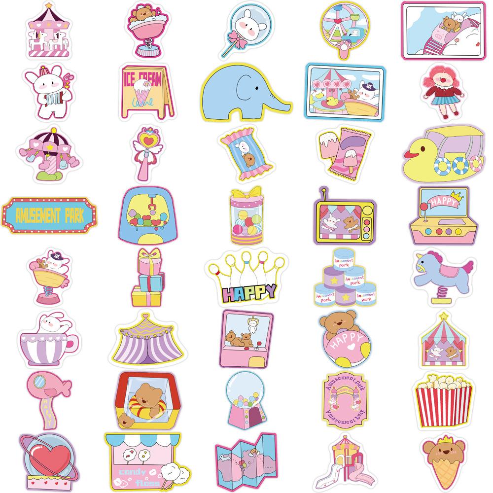 80 Cartoon Dreamy Amusement Park Graffiti Stickers Decorate Guitar Notebook Suitcase DIY Waterproof