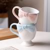 Creative Goblet Hand Color Bow Mug Cup Cute Senior Girl Heart Ice Cream Cup High Value Ceramic
