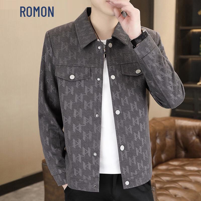 ROMON Men s Casual Lapel Jacket 3XL