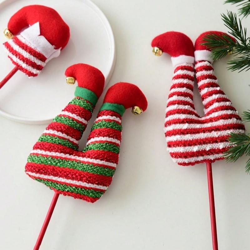 1pc  Christmas Elf Hat and Feet Ornament Hanger for  Suitable for,Room Decoration, Party Arrangement Christmas Decoration