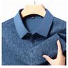 Mens Long Sleeve Jacquard Polo Shirt Business Casual Spring Autumn Top