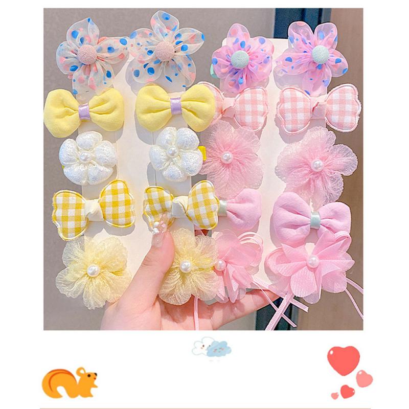 10/Princess Super Fairy Bow Hairpin Children Fabric Flower Hairpin New ' Baby No Harming Hair Bangs Clip