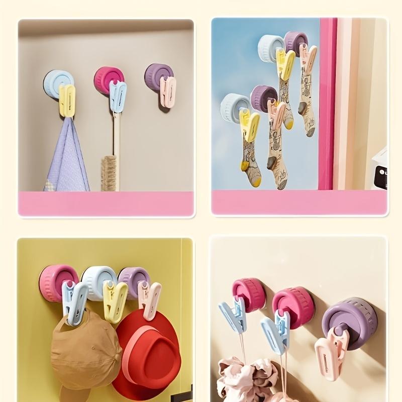 Reusable Vacuum Suction Cup Clips Heavy Duty Wall Hooks Towel Glove Storage Holder