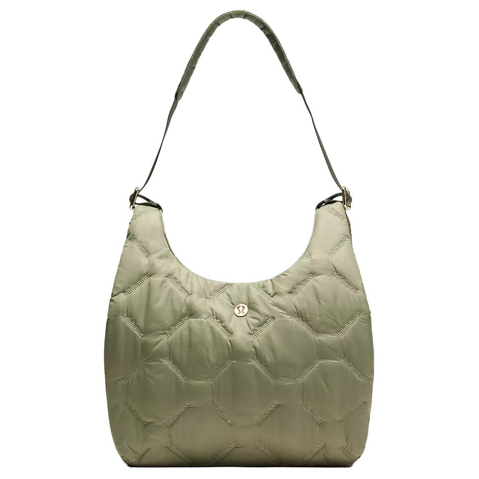 Lululemon Quilted Design Simple Versatile Adjustable Strap Nylon Mini Shoulder Bag Women bags Laurel-Leaf LW9FXOS-062214 Laurel Leaf